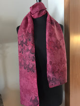 Load image into Gallery viewer, Tokyo  Red & Black Bouquet, a Classic !  14"x72" Habotai silk, comes gift boxed with scarf tying guide and picture postcard