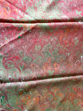 Load image into Gallery viewer, Green red orange bouquet Habotai Silk 14x72"