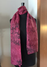 Load image into Gallery viewer, Tokyo  Red & Black Bouquet, a Classic !  14"x72" Habotai silk, comes gift boxed with scarf tying guide and picture postcard