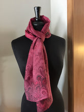 Load image into Gallery viewer, Tokyo  Red & Black Bouquet, a Classic !  14"x72" Habotai silk, comes gift boxed with scarf tying guide and picture postcard