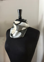 Load image into Gallery viewer, Versatile Blue, Bronze 21x21 Square Habotai silk. For your hair, as a neckerchief, pocket square, or accessorize your dog.