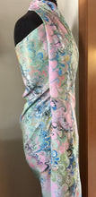 Load image into Gallery viewer, Rainbow Bouquet Sarong Wrap 44x70 water marbled Habotai Silk.
