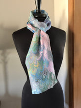 Load image into Gallery viewer, Multicolored pink, green, blue, purple and orange Bouquet Patterned Habotai Silk