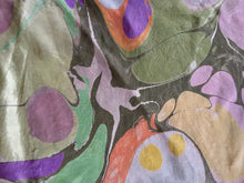 Load image into Gallery viewer, Purple stone 21x21 Square Habotai silk. Wear this unique piece in your hair, as a neckerchief, pocket square, or accessorize your dog.