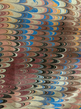 Load image into Gallery viewer, Vintage blue brown beige combed pattern  Habotai Silk