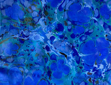Load image into Gallery viewer, Blue floral  21x21 Square Habotai silk. Wear this unique piece in your hair, as a neckerchief, pocket square, or accessorize your dog.