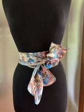 Load image into Gallery viewer, Vintage blue brown beige combed pattern  Habotai Silk