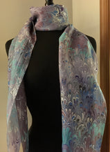 Load image into Gallery viewer, Peacock.  Habotai Silk 14x72”