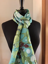 Load image into Gallery viewer, Green Stone.  Casual & fun!   Habotai Silk 14x72”