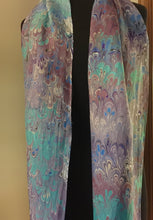 Load image into Gallery viewer, Peacock.  Habotai Silk 14x72”