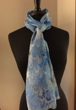 Load image into Gallery viewer, Blue bouquet .  Habotai Silk 14x72”