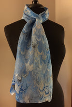 Load image into Gallery viewer, Blue bouquet .  Habotai Silk 14x72”