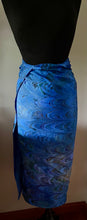 Load image into Gallery viewer, Blue Comb Habotai Silk 35x57 Sarong Wrap
