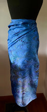 Load image into Gallery viewer, Blue Comb Habotai Silk 35x57 Sarong Wrap
