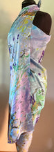 Load image into Gallery viewer, Blue Summer Color Sarong Wrap 44x69 water marbled Habotai Silk
