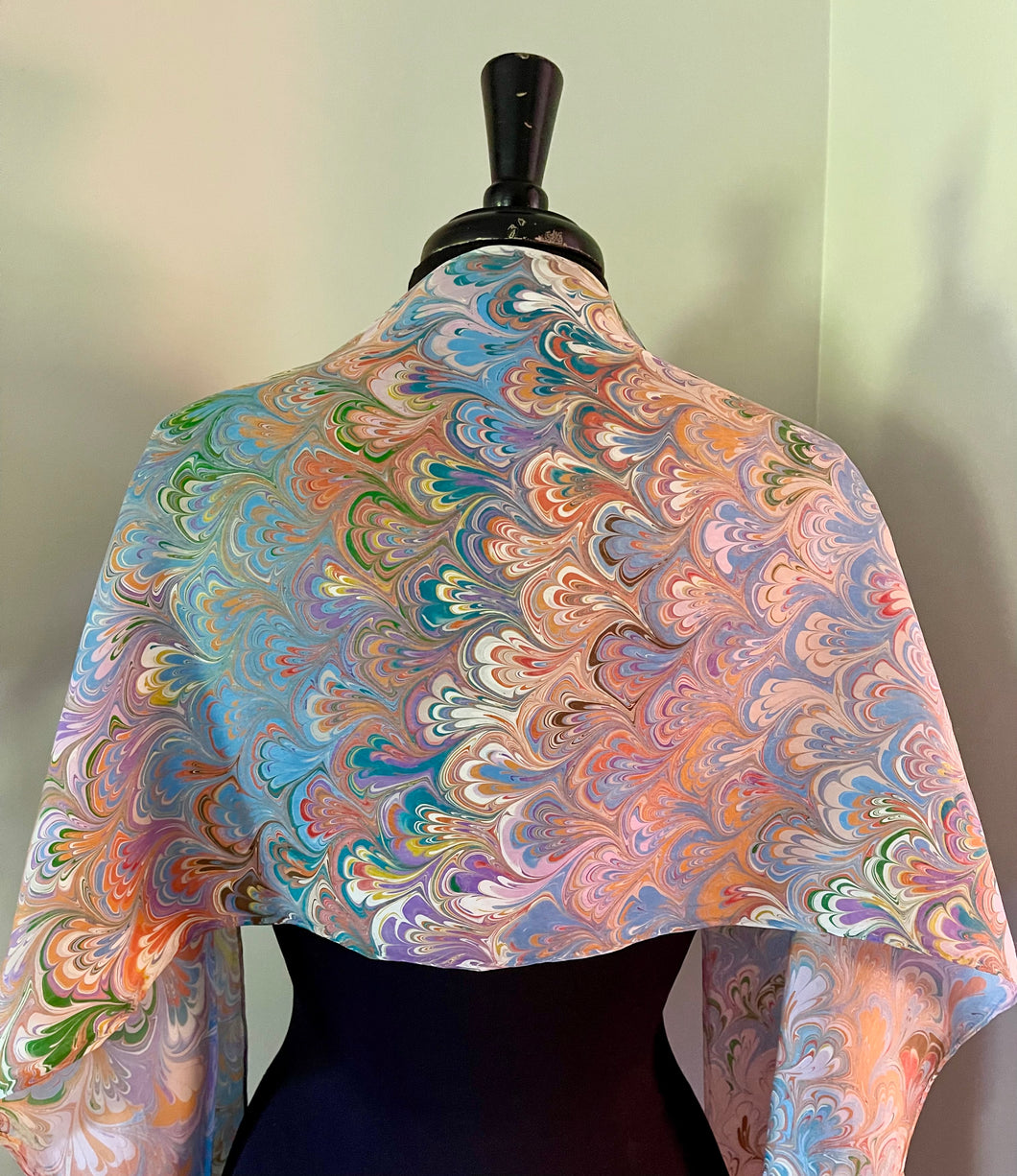 Multicolored bouquet  Patterned Habotai Silk