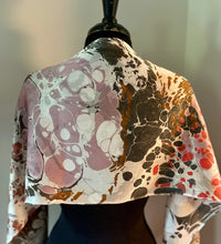 Load image into Gallery viewer, Double sided neutral random Charmeuse  Silk 72x14” bold  fun. This beautiful  silk  makes a unique  dresser cover   and scarf.
