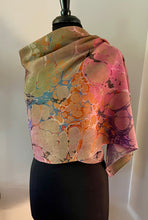 Load image into Gallery viewer, Fall Colors Crepe de chine 72x22” bold fun. This beautiful silk shawl also can  be a shirt and  skirt!
