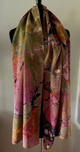 Load image into Gallery viewer, Fall Colors Crepe de chine 72x22” bold fun. This beautiful silk shawl also can  be a shirt and  skirt!
