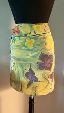 Load image into Gallery viewer, Klimt Flowers Crepe de chine 72x22” bold fun. This beautiful silk shawl  also can  be a shirt and skirt!
