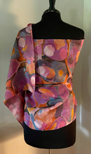 Load image into Gallery viewer, Stone colors Crepe de chine 72x22” bold fun. This beautiful silk shawl also can  be a shirt  and  skirt!
