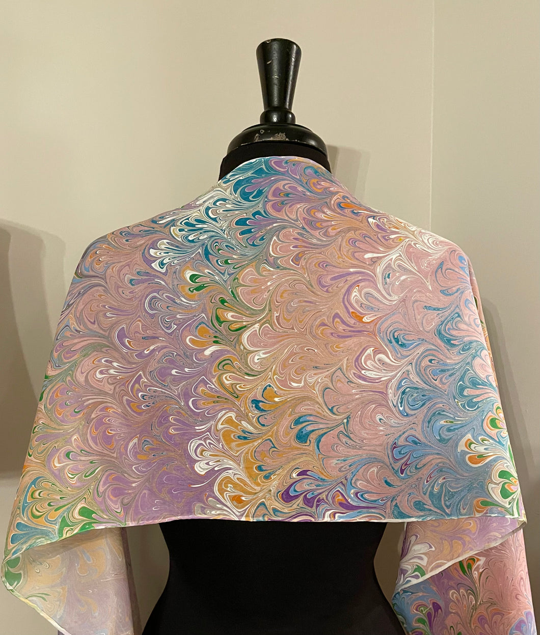 Many colored  bouquet  Patterned Habotai Silk