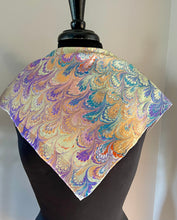 Load image into Gallery viewer, Colors Bouquet Pattern 21x21 Square Habotai silk. Wear this unique piece in your hair, as a neckerchief, pocket square, or accessorize your dog.
