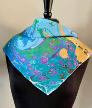 Load image into Gallery viewer, Random colors II  21x21 Square Habotai silk. Wear this unique piece in your hair, as a neckerchief, pocket square, or accessorize your dog. (Copy)
