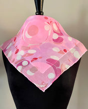 Load image into Gallery viewer, Pink Stone 21x21 Square Habotai silk. Wear this unique piece in your hair, as a necker chief, pocket square, or accessorize your dog.
