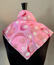 Load image into Gallery viewer, Pink Stone 21x21 Square Habotai silk. Wear this unique piece in your hair, as a necker chief, pocket square, or accessorize your dog.
