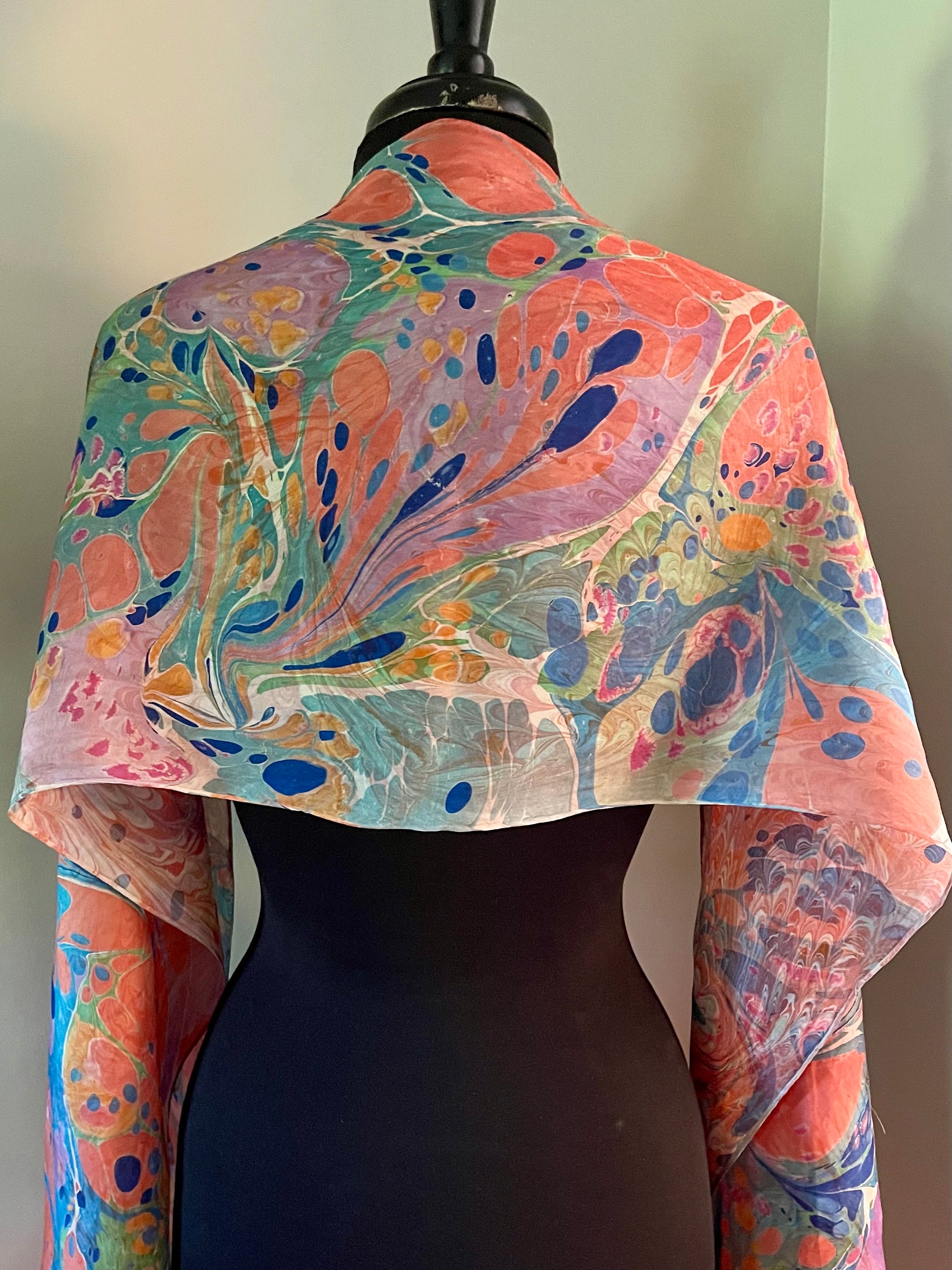 Water Marbled Silk Scarf Tokyo Collection – Shibumi Silks
