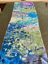 Load image into Gallery viewer, Two sided Lots of Color Charmeuse Silk 72x14” bold fun. This beautiful  silk makes a unique  dresser cover and scarf
