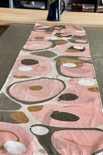 Load image into Gallery viewer, Double sided neutral Stone &amp; Stone pattern Charmeuse  Silk 72x14” bold fun. This beautiful silk makes a unique dresser cover and  scarf.
