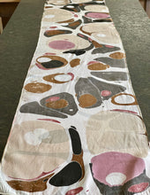 Load image into Gallery viewer, Double sided neutral Stone &amp; Stone pattern Charmeuse  Silk 72x14” bold fun. This beautiful silk makes a unique dresser cover and  scarf.
