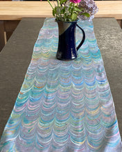 Load image into Gallery viewer, Comb pattern two way Charmeuse Silk 72x14” bold fun. This beautiful  silk makes a unique   dresser cover and scarf
