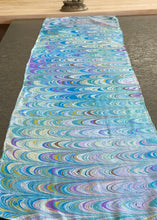 Load image into Gallery viewer, Comb pattern two way Charmeuse Silk 72x14” bold fun. This beautiful  silk makes a unique   dresser cover and scarf
