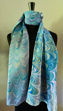 Load image into Gallery viewer, Comb pattern two way Charmeuse Silk 72x14” bold fun. This beautiful  silk makes a unique   dresser cover and scarf
