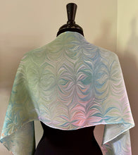 Load image into Gallery viewer, Blue green pink chrysanthemum  pattern Habotai Silk

