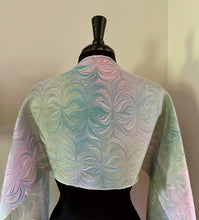 Load image into Gallery viewer, Blue green pink chrysanthemum  pattern Habotai Silk
