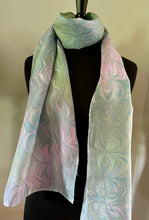 Load image into Gallery viewer, Blue green pink chrysanthemum  pattern Habotai Silk
