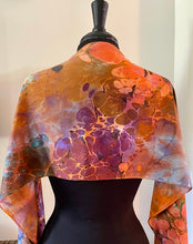 Load image into Gallery viewer, Volcano Charmeuse  Silk 72x14” bold fun. This beautiful silk makes a unique dresser cover and scarf
