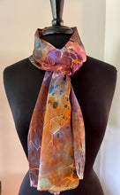 Load image into Gallery viewer, Volcano Charmeuse  Silk 72x14” bold fun. This beautiful silk makes a unique dresser cover and scarf
