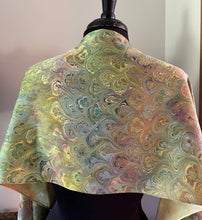 Load image into Gallery viewer, Chartreuse bouquet Charmeuse  Silk 72x14” bold fun. This beautiful silk makes a unique dresser cover and scarf
