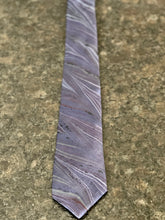 Load image into Gallery viewer, Gray chevron 3” Silk Tie  water marbled
