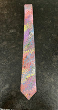 Load image into Gallery viewer, Pink summer double comb 3” Silk Tie  water marbled
