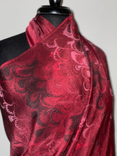 Load image into Gallery viewer, Red Bouquet Sarong Wrap 44x69 water marbled Habotai Silk combed
