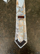 Load image into Gallery viewer, Blue Orange Bouquet Pattern 3” Silk Tie
