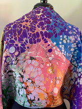Load image into Gallery viewer, Colors shawl. .  Crepe de chine 72x22” bold fun. This beautiful silk makes a unique dresser cover and scarf
