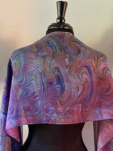 Load image into Gallery viewer, Purple blue dyed and marbled ...  One of a kind original.
