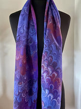 Load image into Gallery viewer, Purple Bouquet Silk, Scarf, table runner or wall hanging.scarf ... original.
